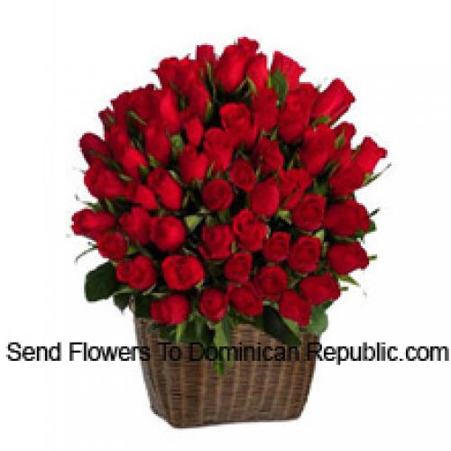 75 Panier de roses rouges