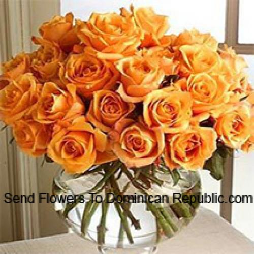 24 Pretty Orange Roses