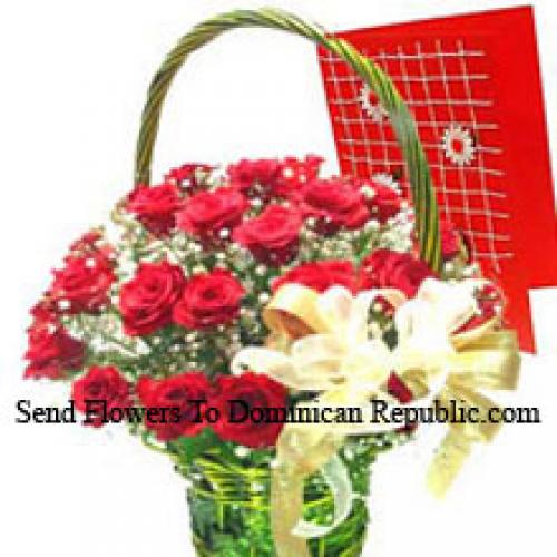 Panier de 24 roses vibrantes