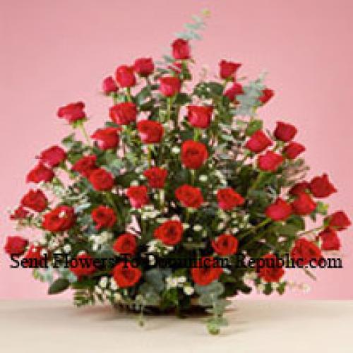 50 Panier de roses rouges exotiques