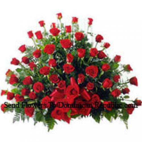 Beau panier de 100 roses rouges