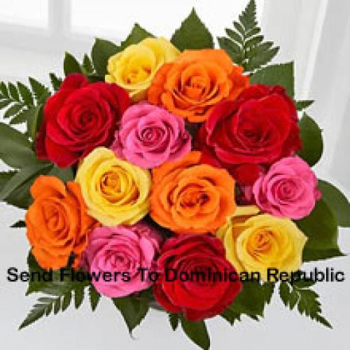 12 Roses Assorties Mignons