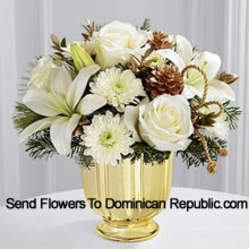 Splendid Arrangement of Lilies, Roses etc