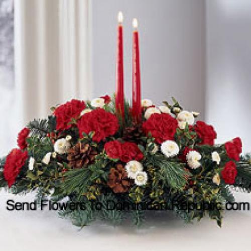 Centerpiece with Assorted Flowers and Ornaments